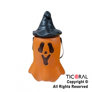 CARAMELERA FANTASMA CON TAPA NARANJA HALLOWEEN x 1